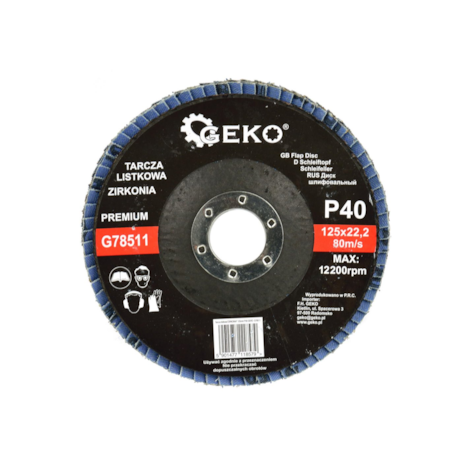 Zirconia Alumina Flap Disc 125mm Grit 40 GEKO Premium