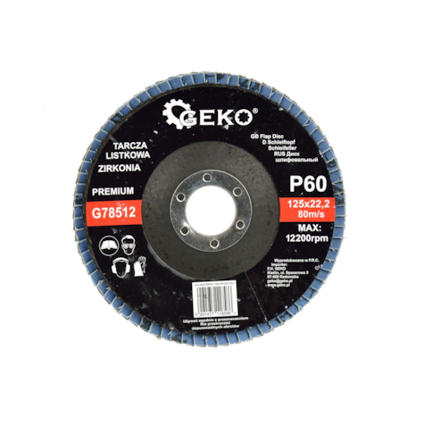 Zirconia Alumina Flap Disc 125mm Grit 60 GEKO Premium