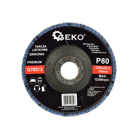 Zirconia Alumina Flap Disc 125mm Grit 80 GEKO Premium