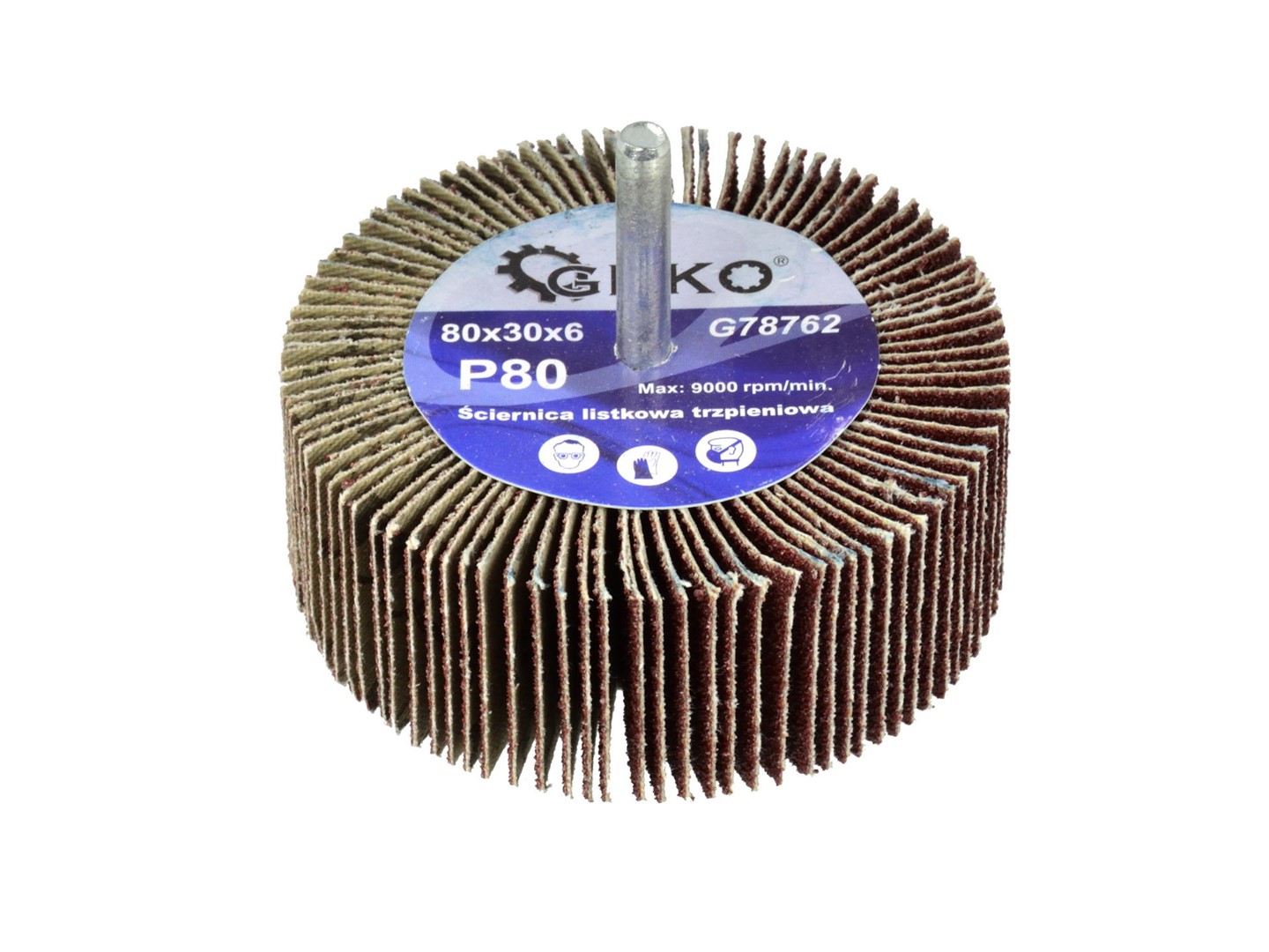 Abrasive Flap Wheel P80 80x30mm 6mm Arbor