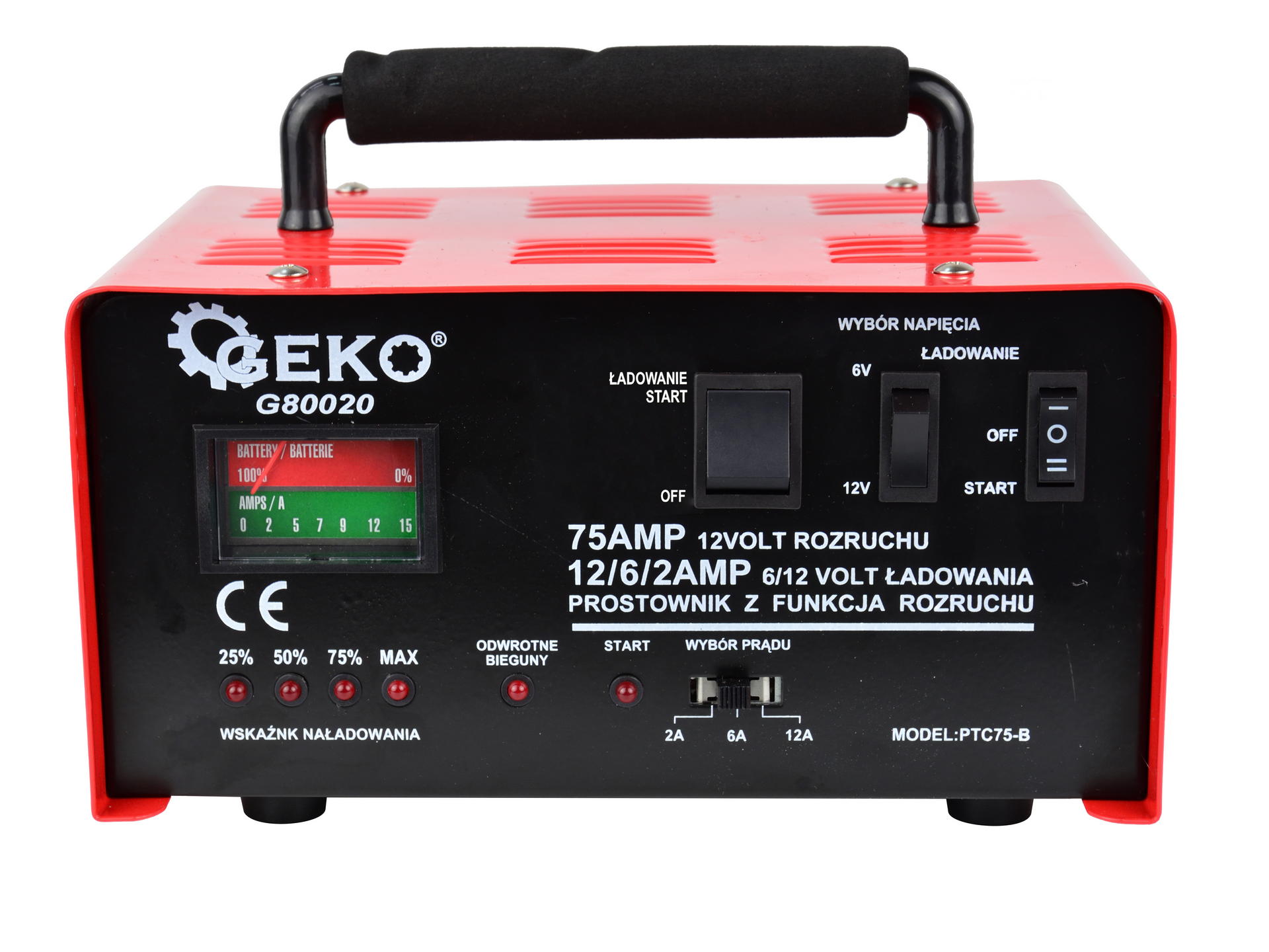 Battery charger with GS/CE 75A  6/12V GEKO