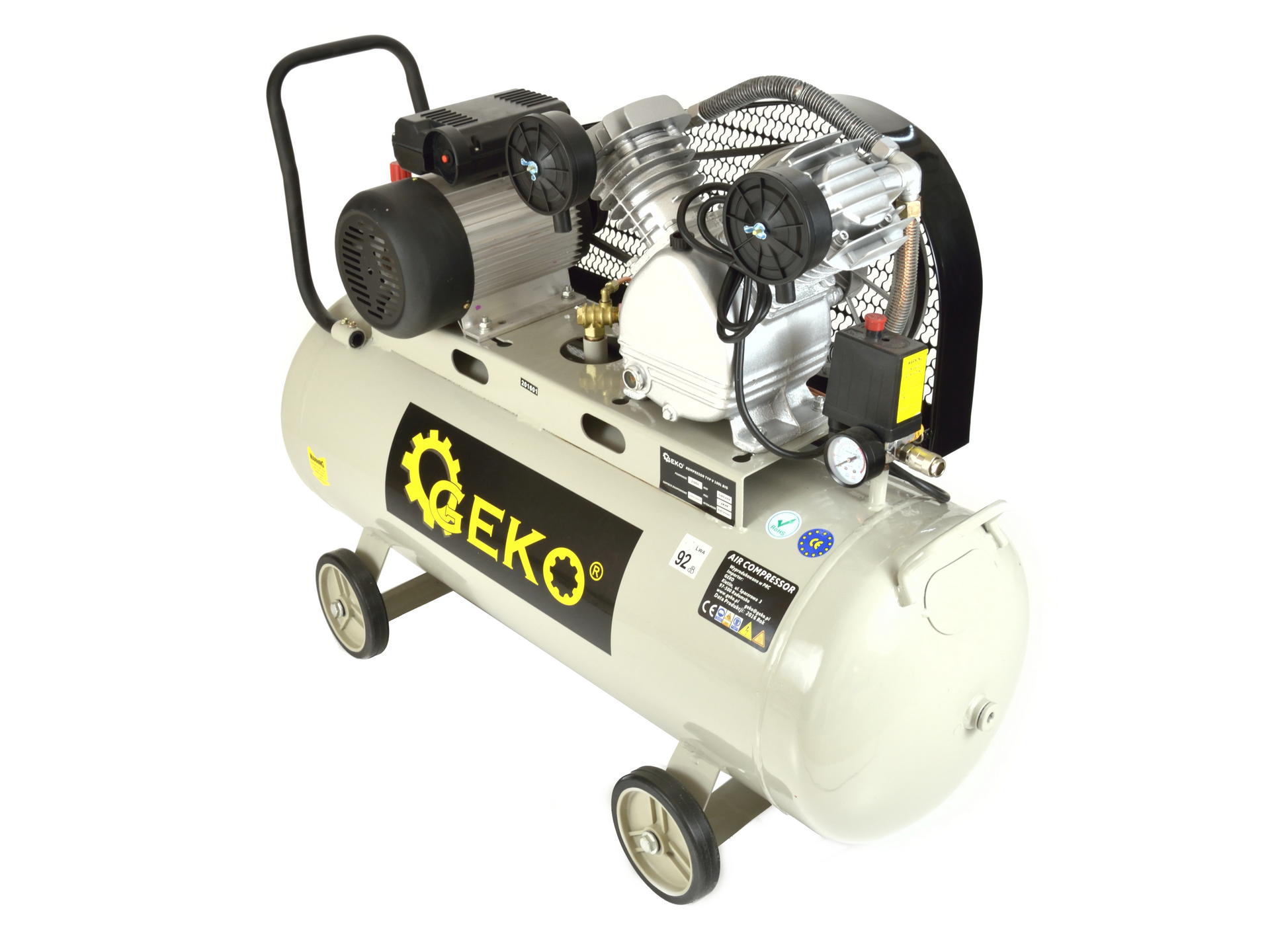 100L Oil Lubricated Air Compressor V-Twin 9 bar 390 L/min BIG