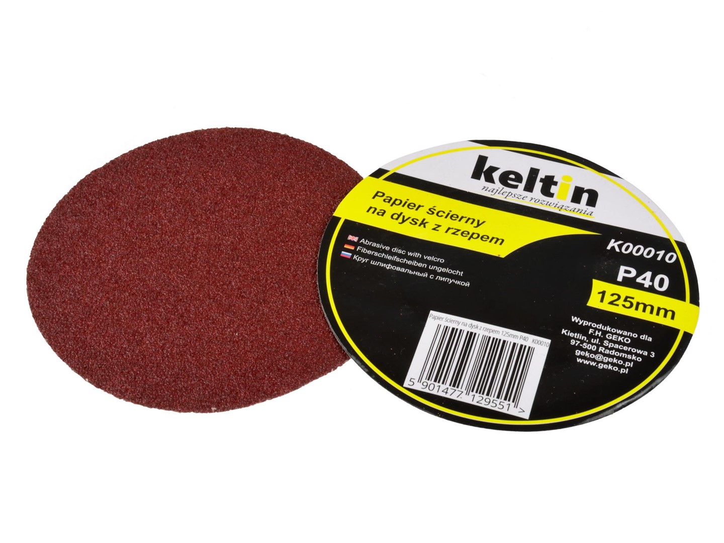 Aluminium oxide velcro disc 125mm P40