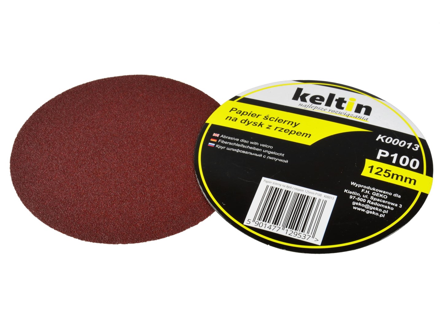 Aluminium oxide velcro disc 125mm P100