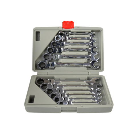 Klucze p-o z łamane grzechotką 8-19mm 12el./walizka/(8)