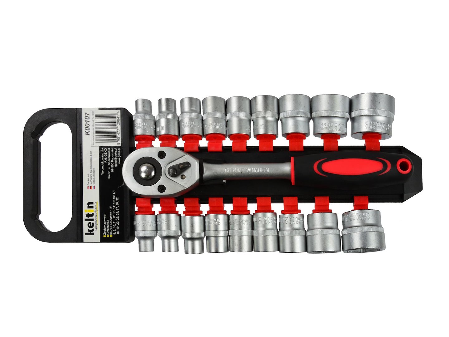 Račňový nástrčný kľúč 8-32mm 1/2" 19 kusov (5/10)