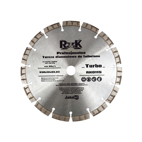 Tarcza diam. do żelbetonu 230x12x22.23mm Turbo Professional R&K (25)