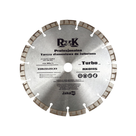 Tarcza diam. do żelbetonu 230x12x22.23mm Turbo Professional R&K (25)