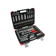 TVARDY Mechanics Tools Set Polished Chrome 108 pcs 1/2  & 1/4  Drive