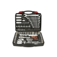 Socket Set with Ratchets, Adapters and Extensions 1/2 and 1/4 in. Drive 94 pcs