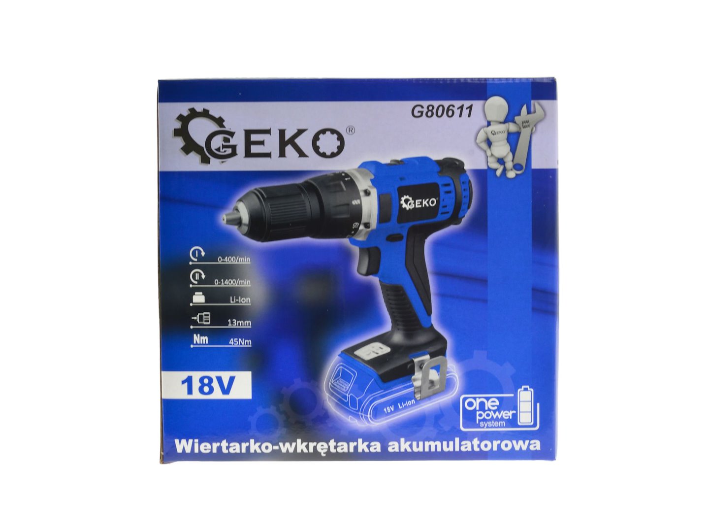 Wiertarko-wkrętarka akumulatorowa Li-ion 18V 45Nm (5) 8
