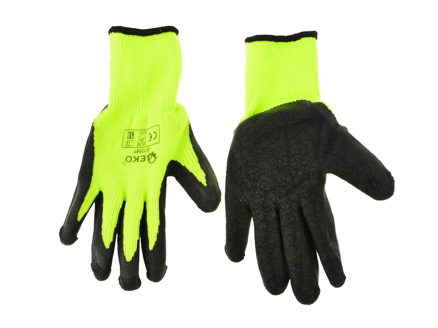 Acrylic liner crinkle latex coated glove for winter GREEN size: 8