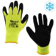 Acrylic liner crinkle latex coated glove for winter GREEN size: 9