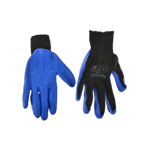 Acrylic liner crinkle latex coated glove for winter BLUE size: 10