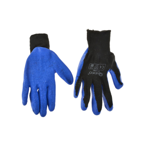 Acrylic liner crinkle latex coated glove for winter BLUE size: 10