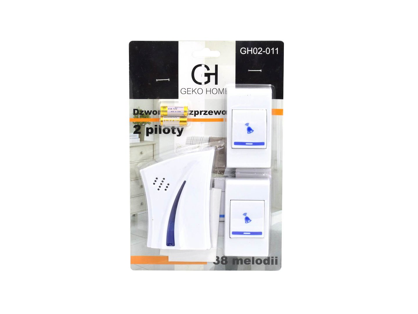 Bezdrôtový zvonček 2 diaľkové ovládače 38 melódií 180m (1)