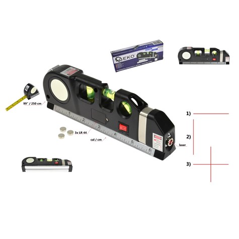 Multipurpose Laser Level with 2.5m Measure Tape Ruler