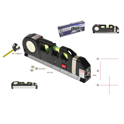 Multipurpose Laser Level with 2.5m Measure Tape Ruler