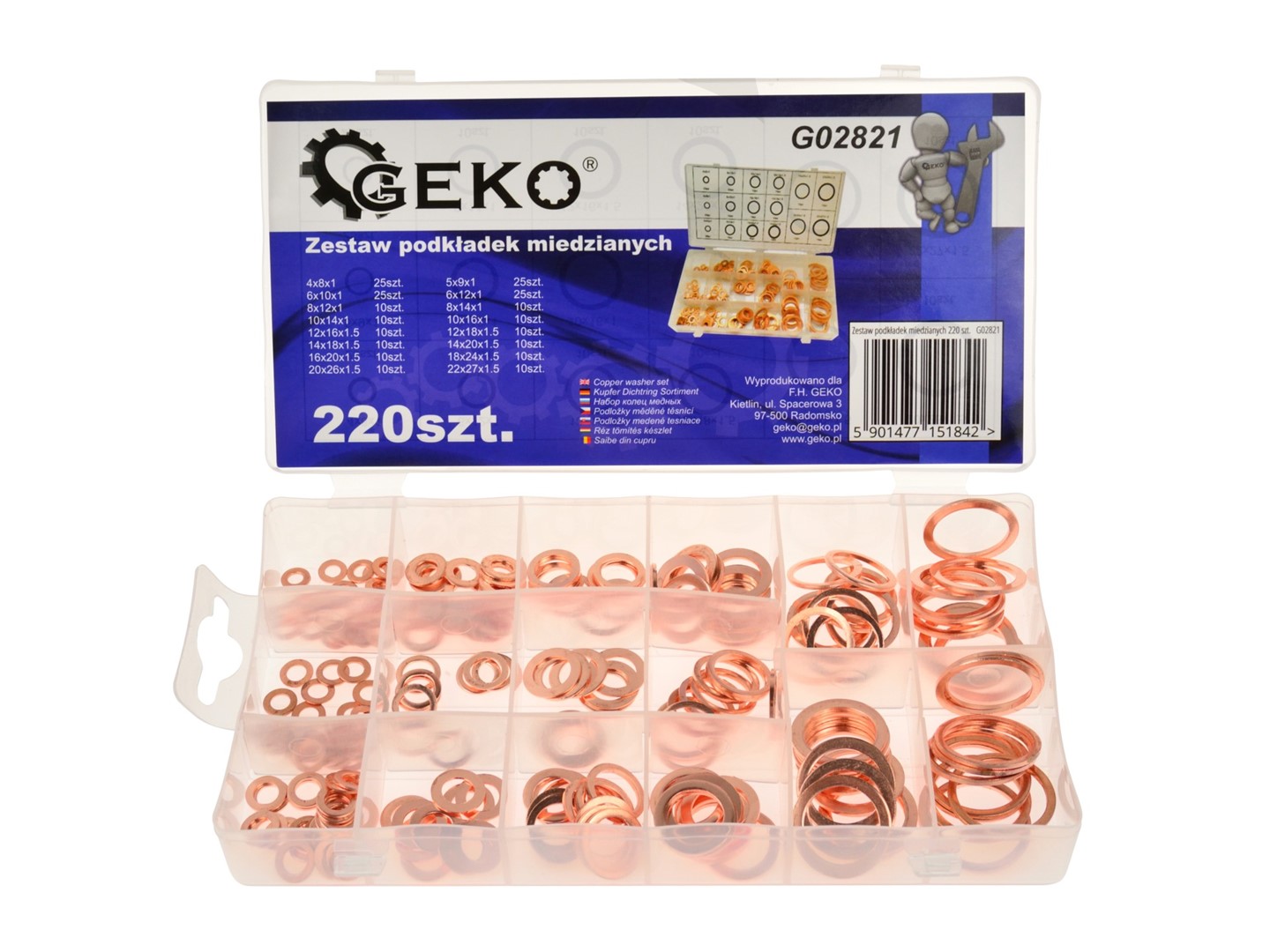 220 pcs Metric Copper Washer Assortment