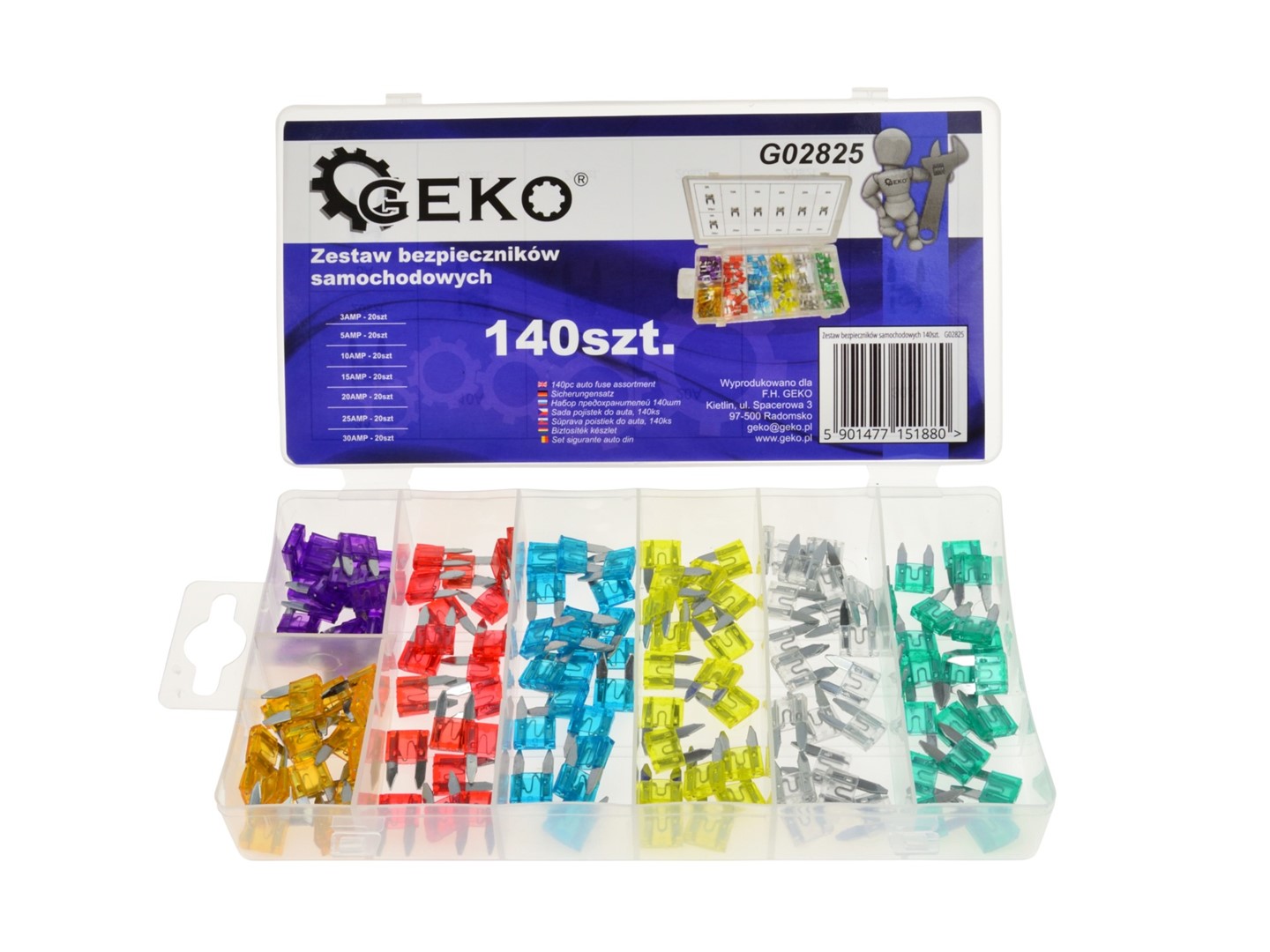 140pcs mini auto fuse set