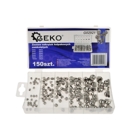 150pcs cap hex nut assortment