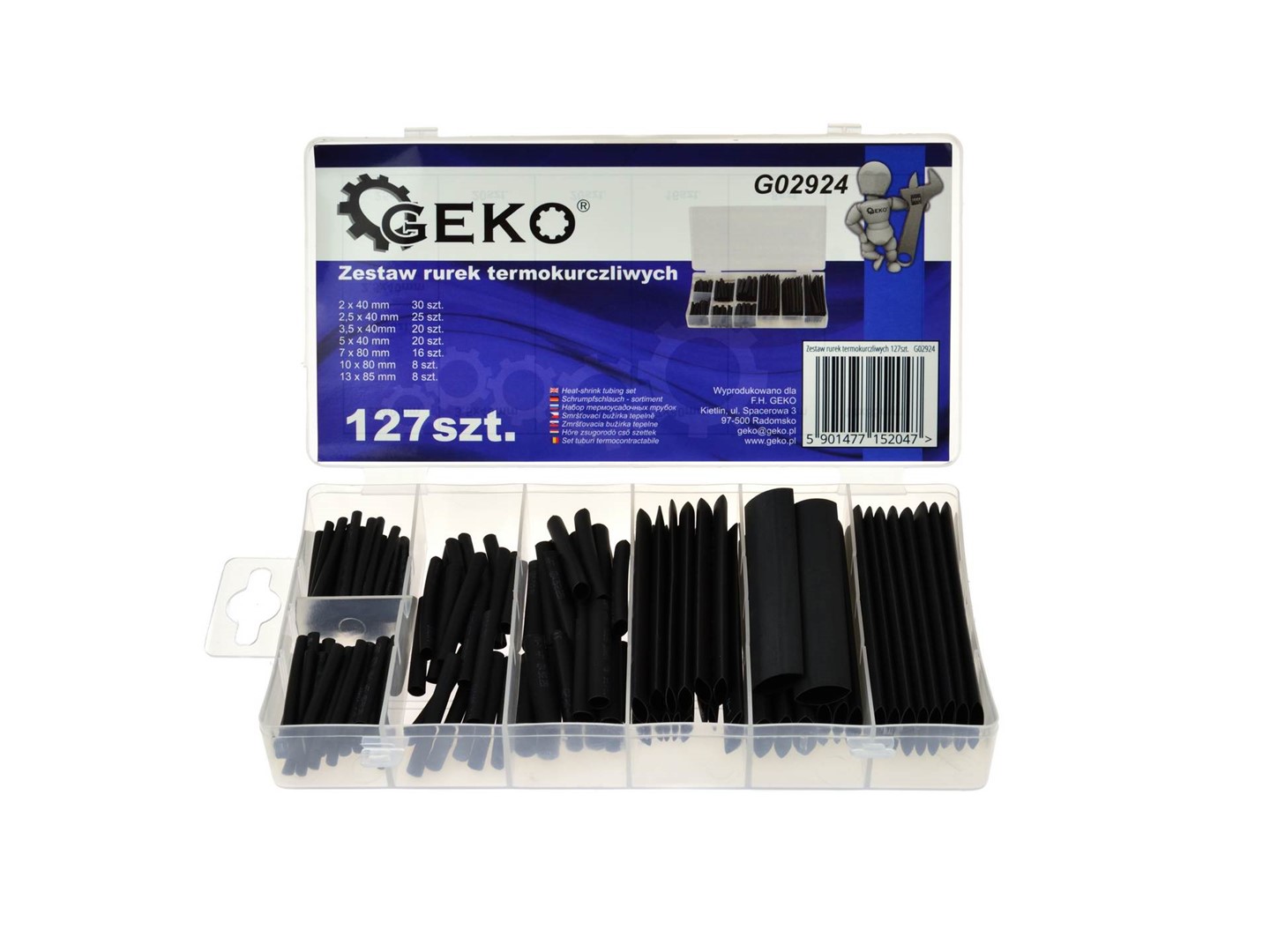 Assorted Heat Shrink Tubing Kit Black 127pcs