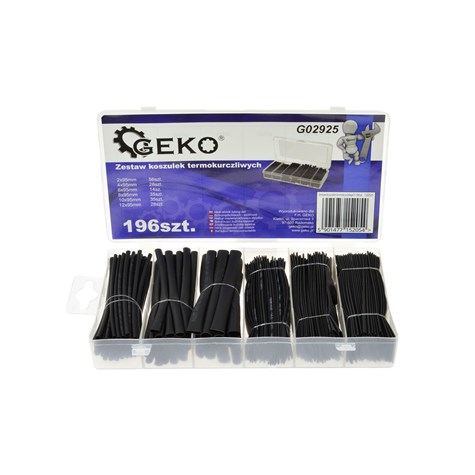 Assorted Heat Shrink Tubing Kit Black 196pcs