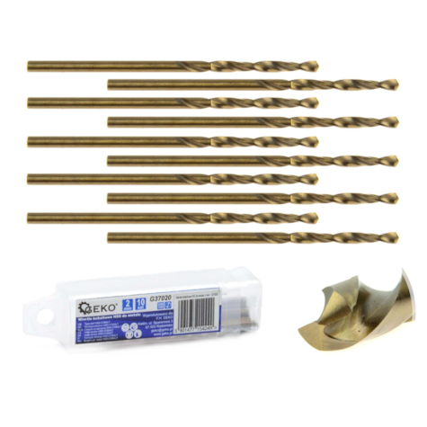 HSS twist drill for metal with cobalt 2 mm
