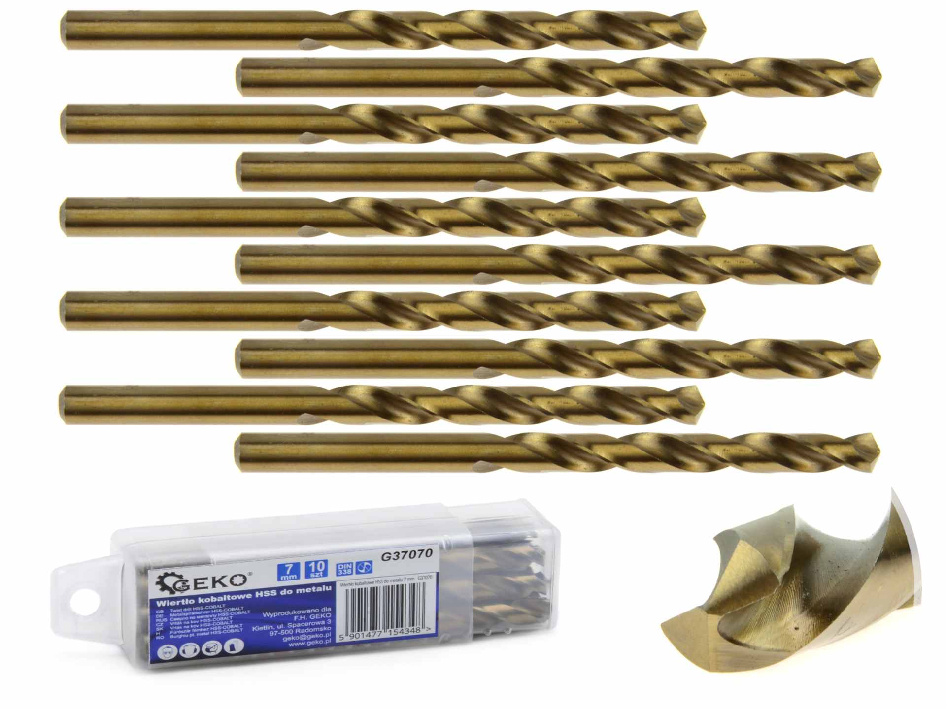 HSS twist drill for metal with cobalt 7 mm