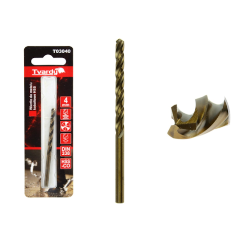 HSS Cobalt drill M35 3flutes sharp 4 mm