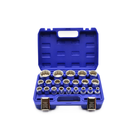 21pcs 12pt Socket set 8-36mm CRV 50BV30