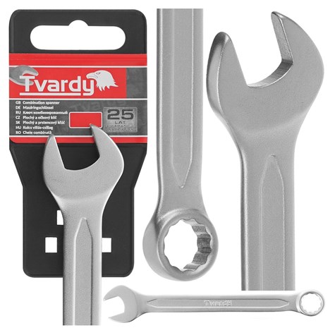 Klucz płasko-oczkowy satynowany 12mm CRV - CS DIN3113A(10/150)