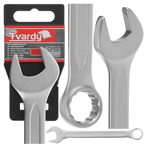 Klucz płasko-oczkowy satynowany 19mm CRV - CS DIN3113A(10/80)