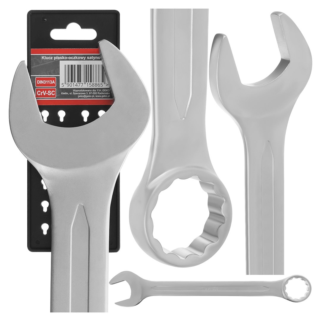 Combination spanner, satin, CRV, Cold stamped 46mm
