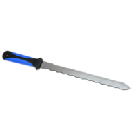 Knife for mineral wool from stainless steel