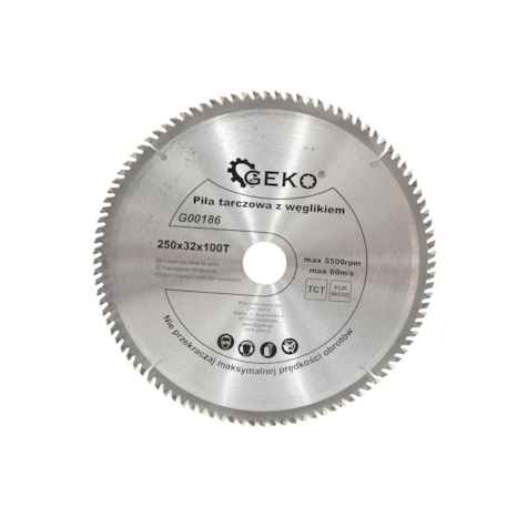 TCT Saw blade 250x32x80T + ring 25,4mm
