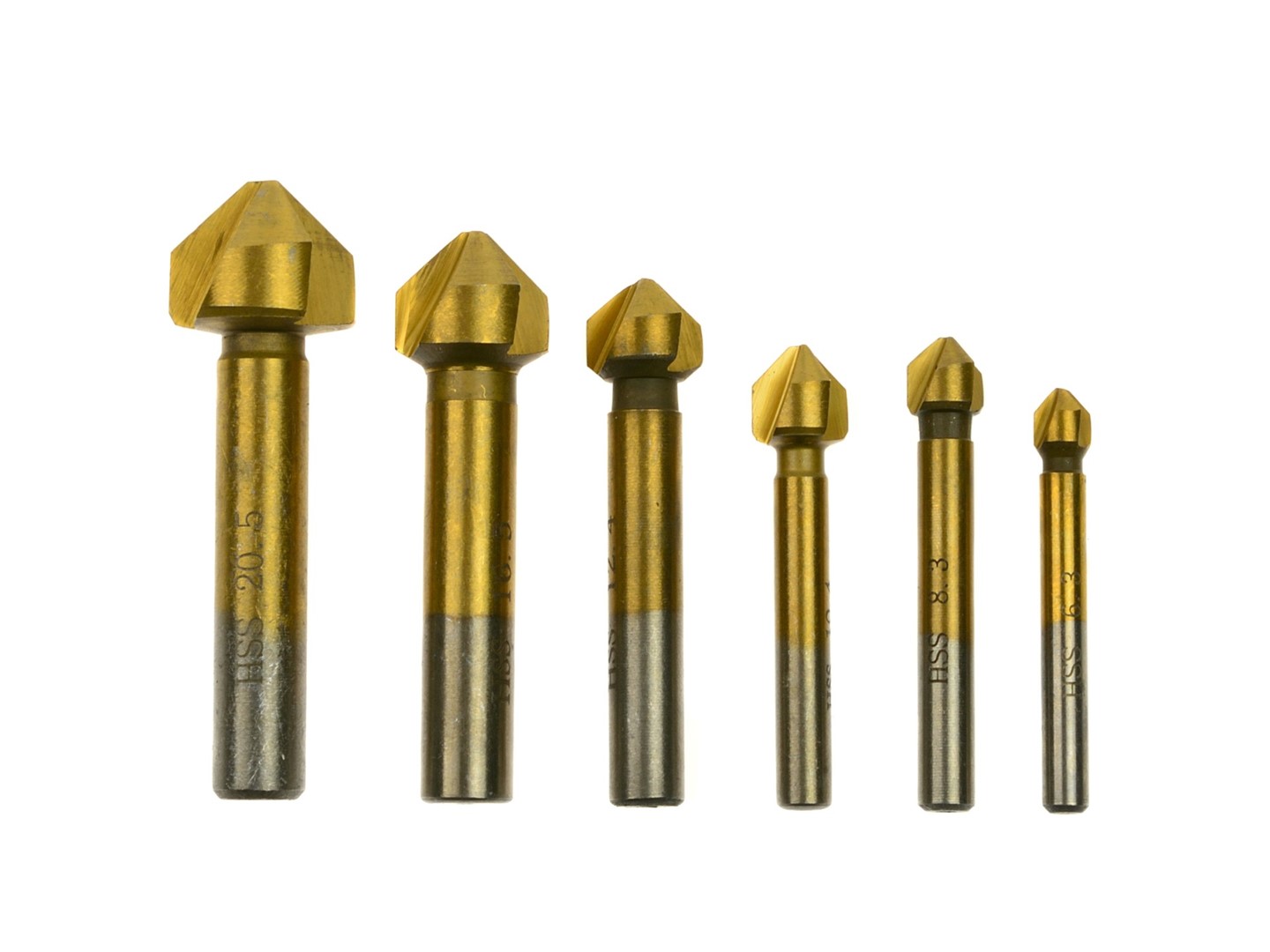 6 pcs. conical cutters set 6.3-20.5mm