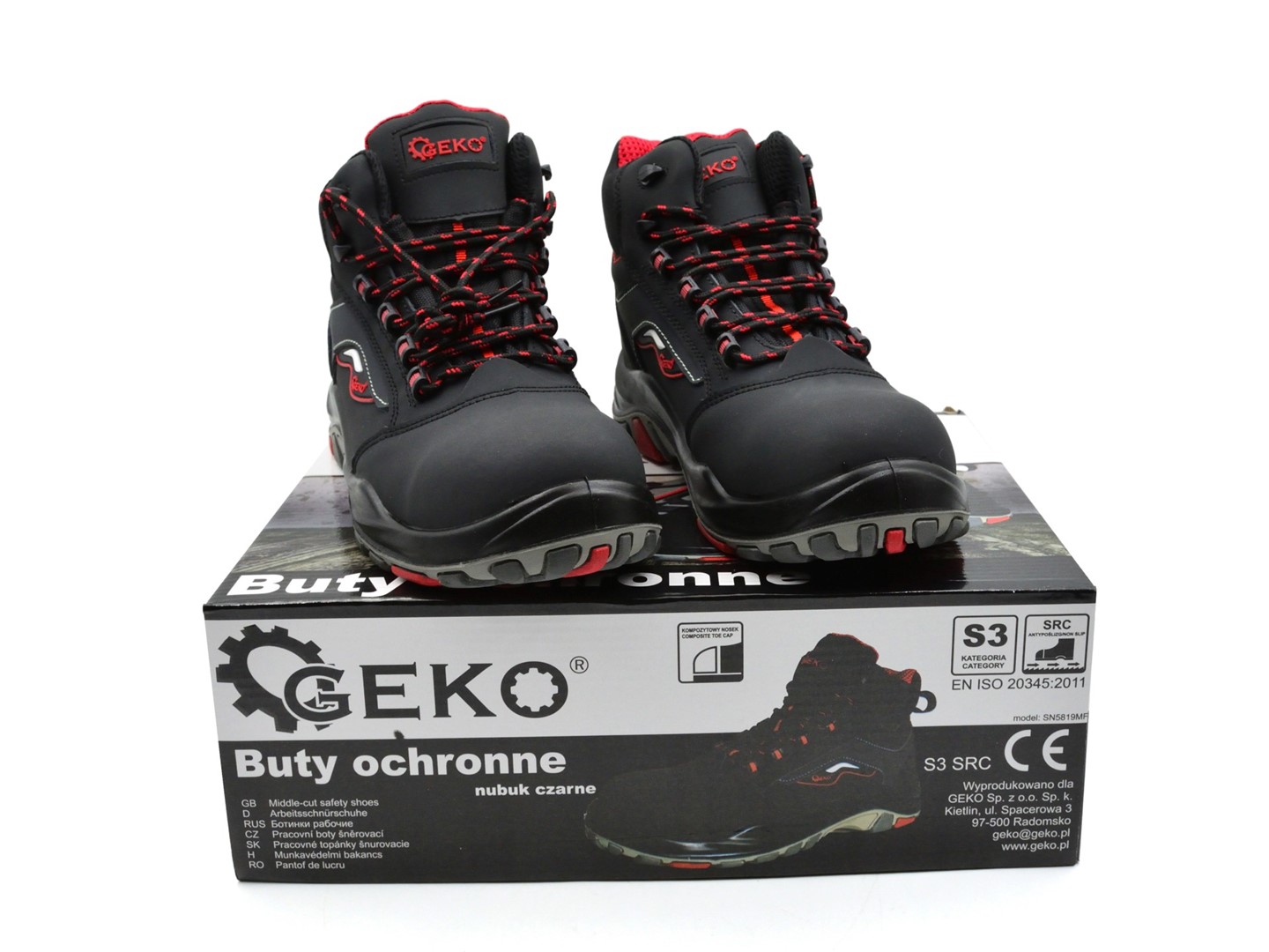 Safety shoes model no. 9 black nubuck leather S3 SRC - size 41