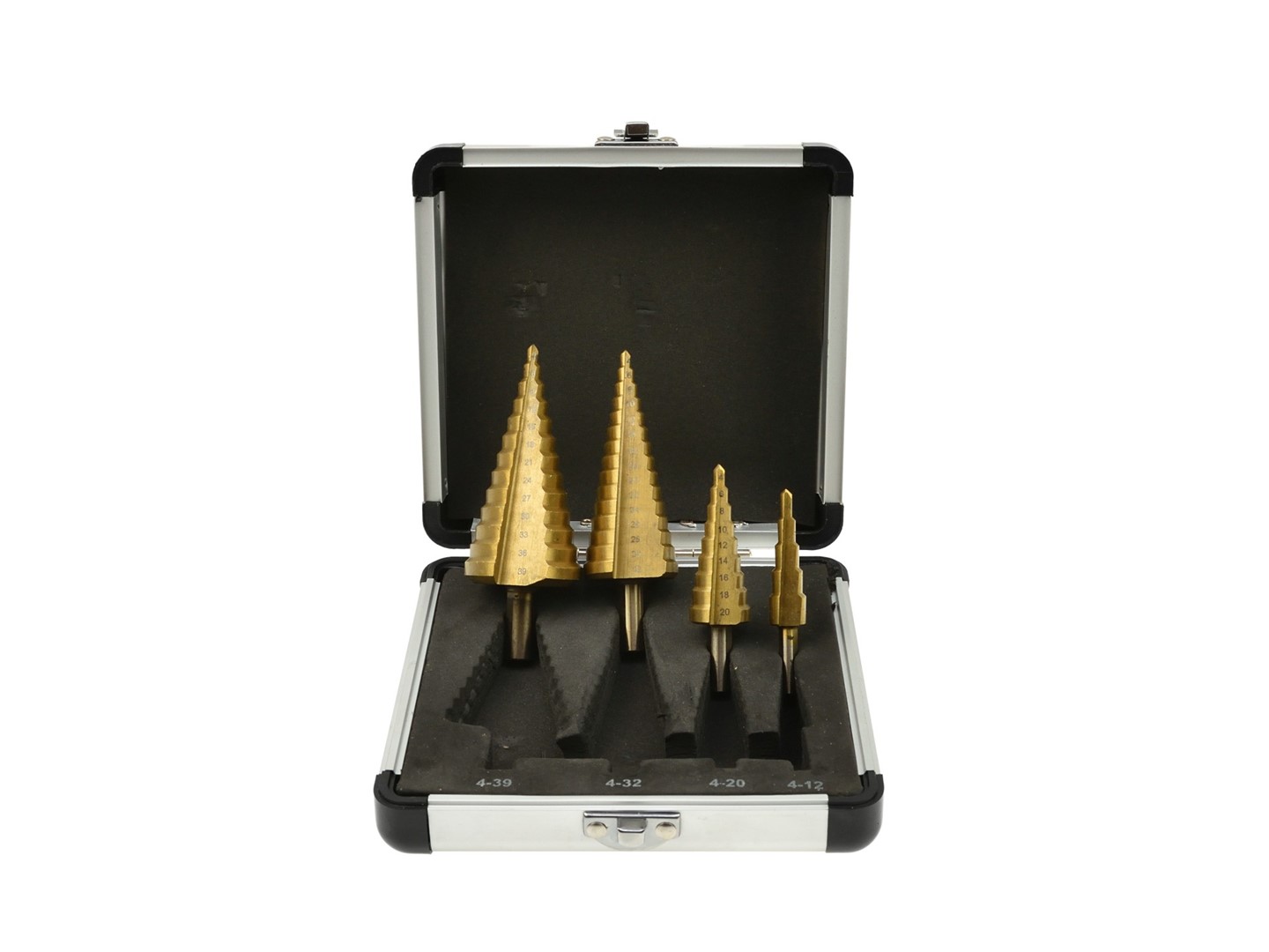 Titanium Step Drill Cone Drill Bits Set (4-12,4-20,4-32,4-39)