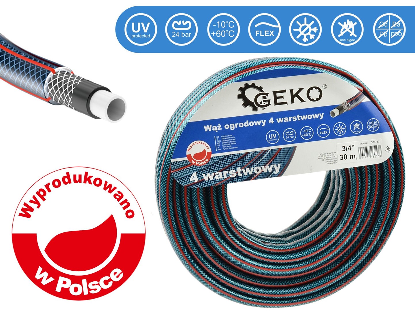 Garden hose 4 layer 3/4  30m GEKO