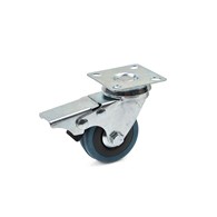 PR caster wheel swivel plate and top brake 50mm