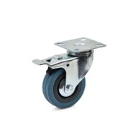 PR caster wheel swivel plate and top brake 75mm