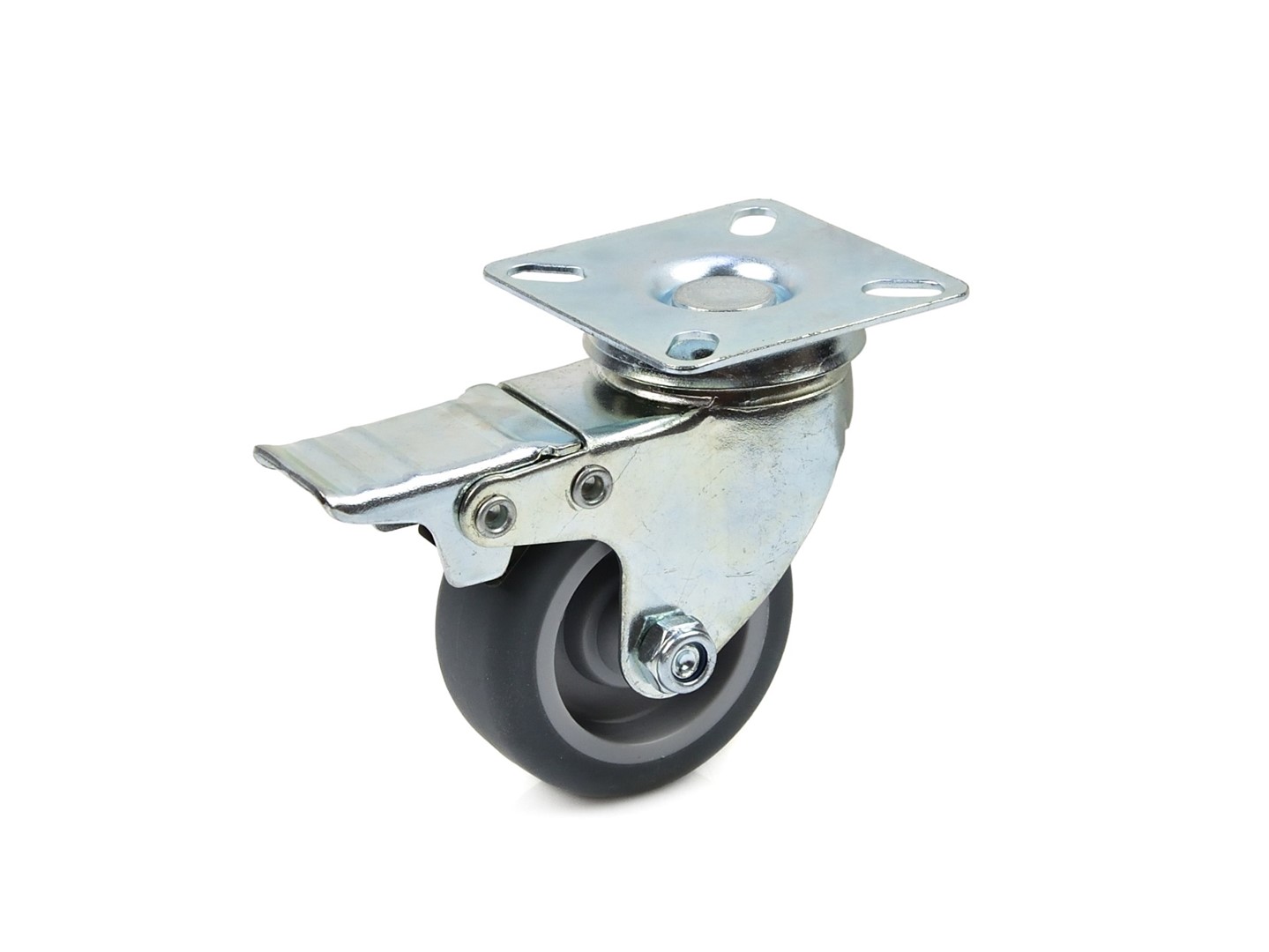 caster wheel swivel plate and top brake  50mm