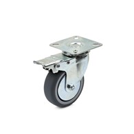 caster wheel swivel plate and top brake  75mm