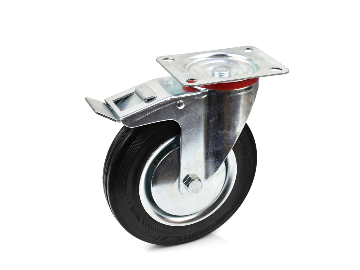 caster wheel swivel plate and brake 200mm