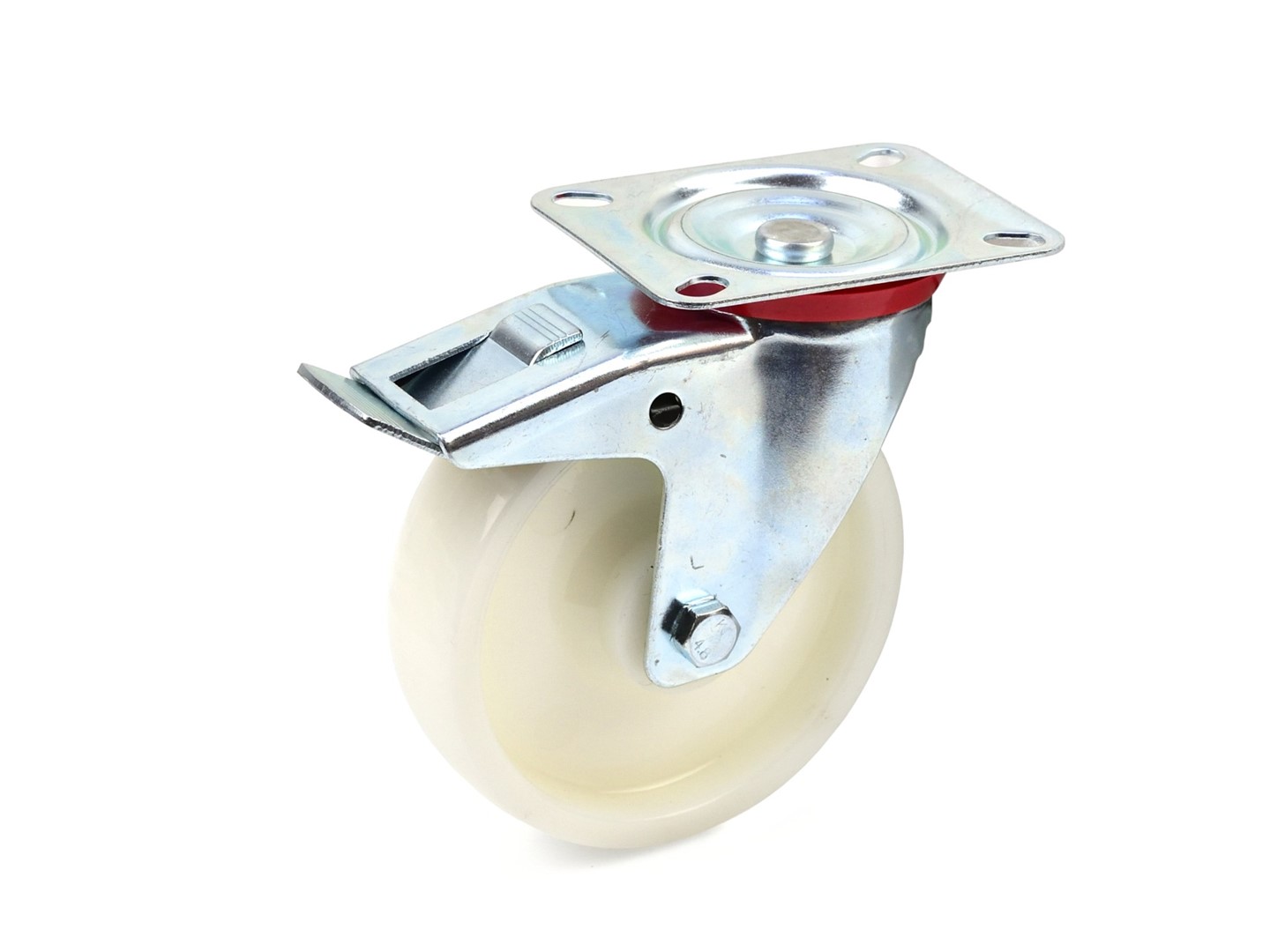 caster wheel swivel plate with brake 125mm PP