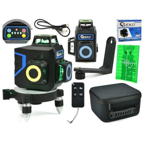 Laser samopoziomujący 3D 360  12x zielone linie (8)