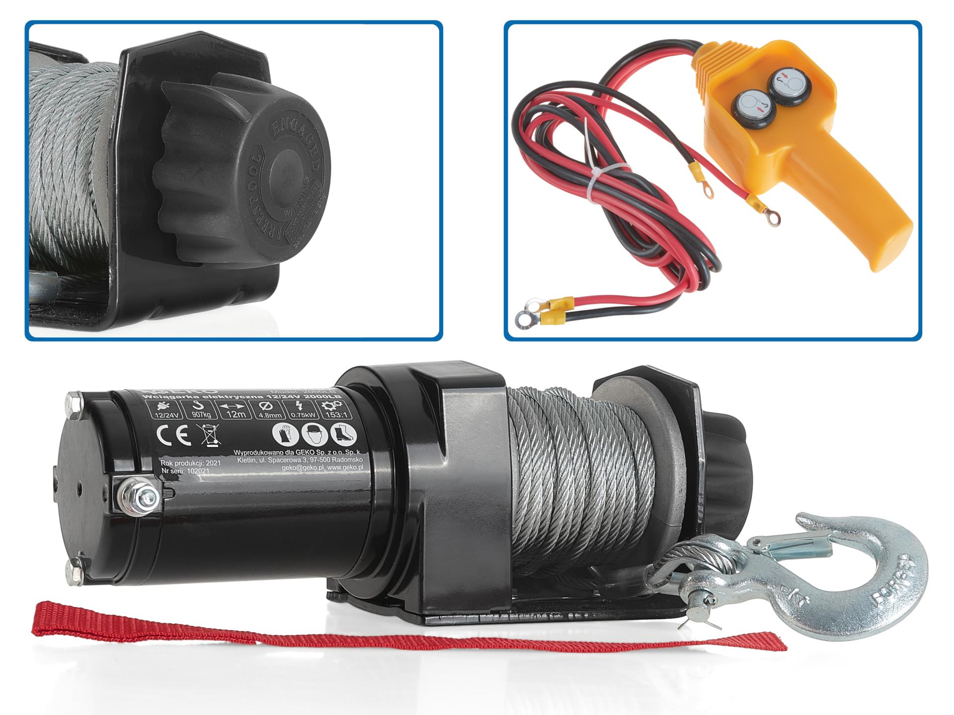 Electric winch 12V 2000LB