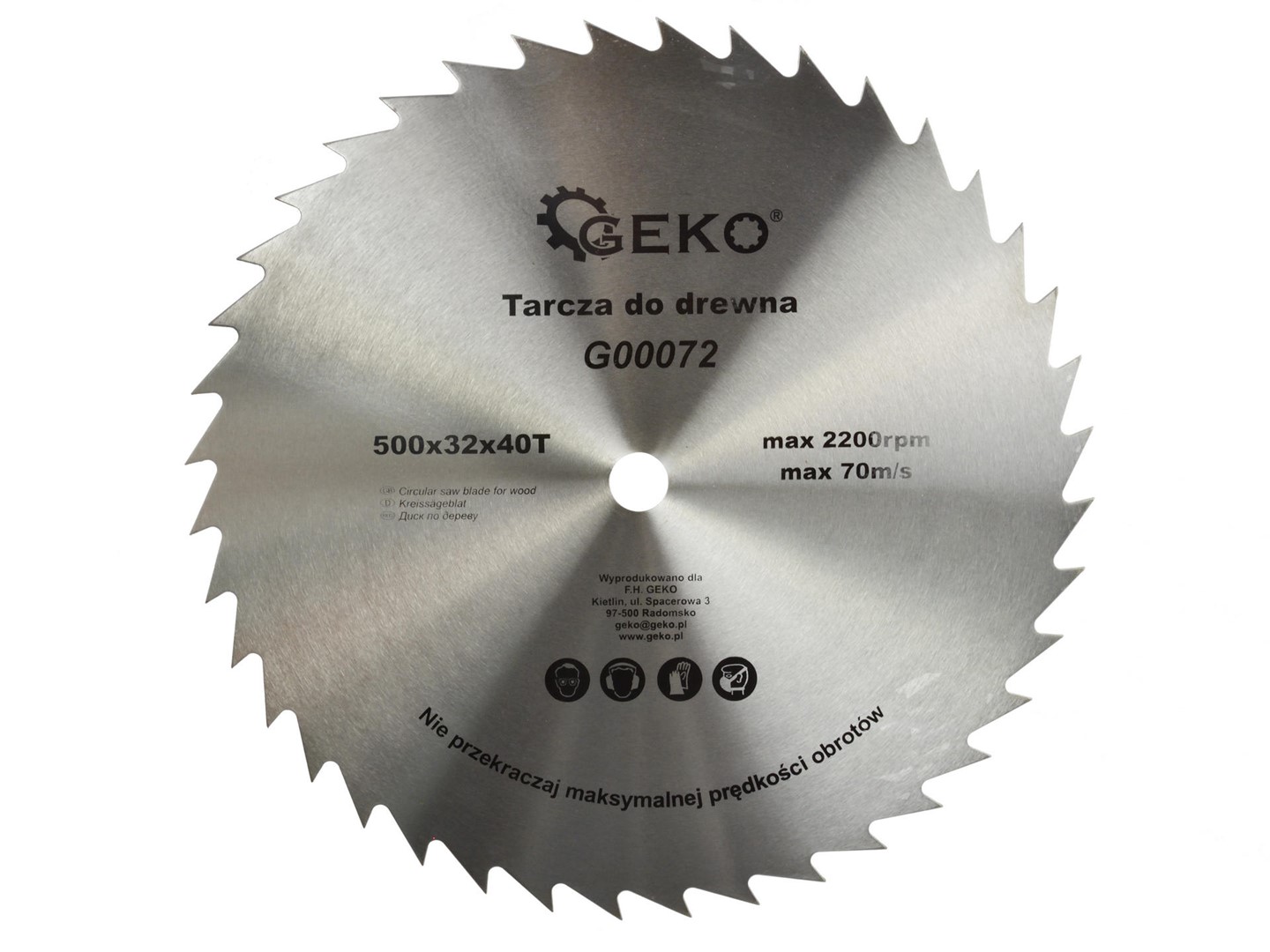 Circular saw blade for wood 500x32x40T