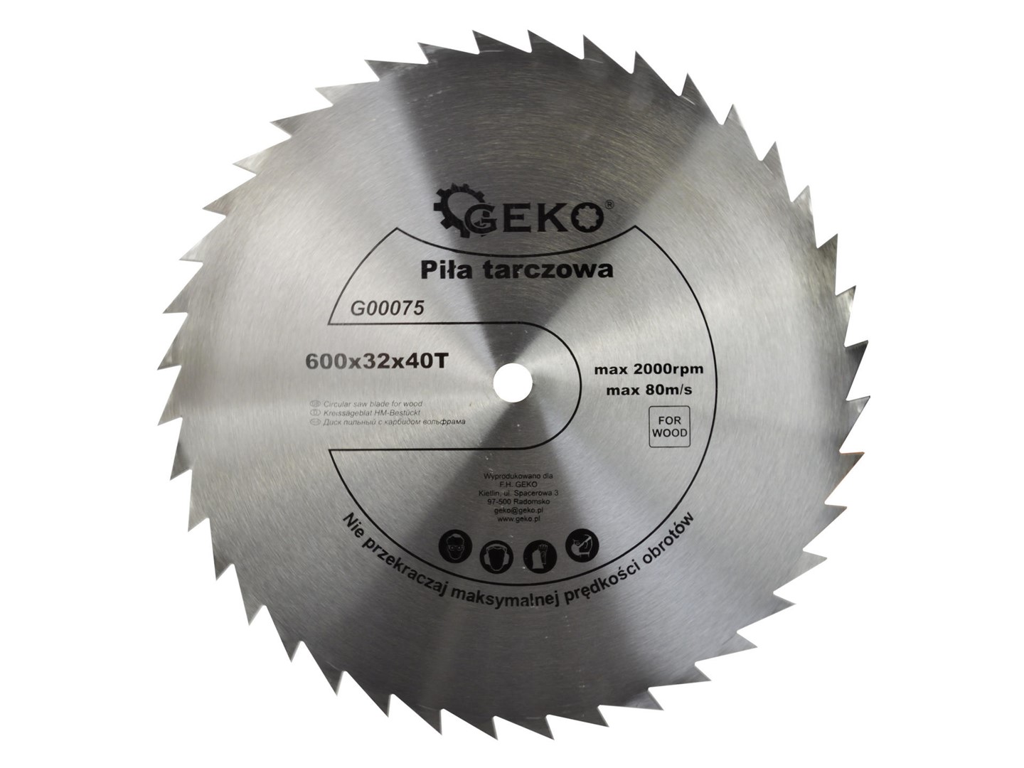 Circular saw blade for wood 600x32x40T